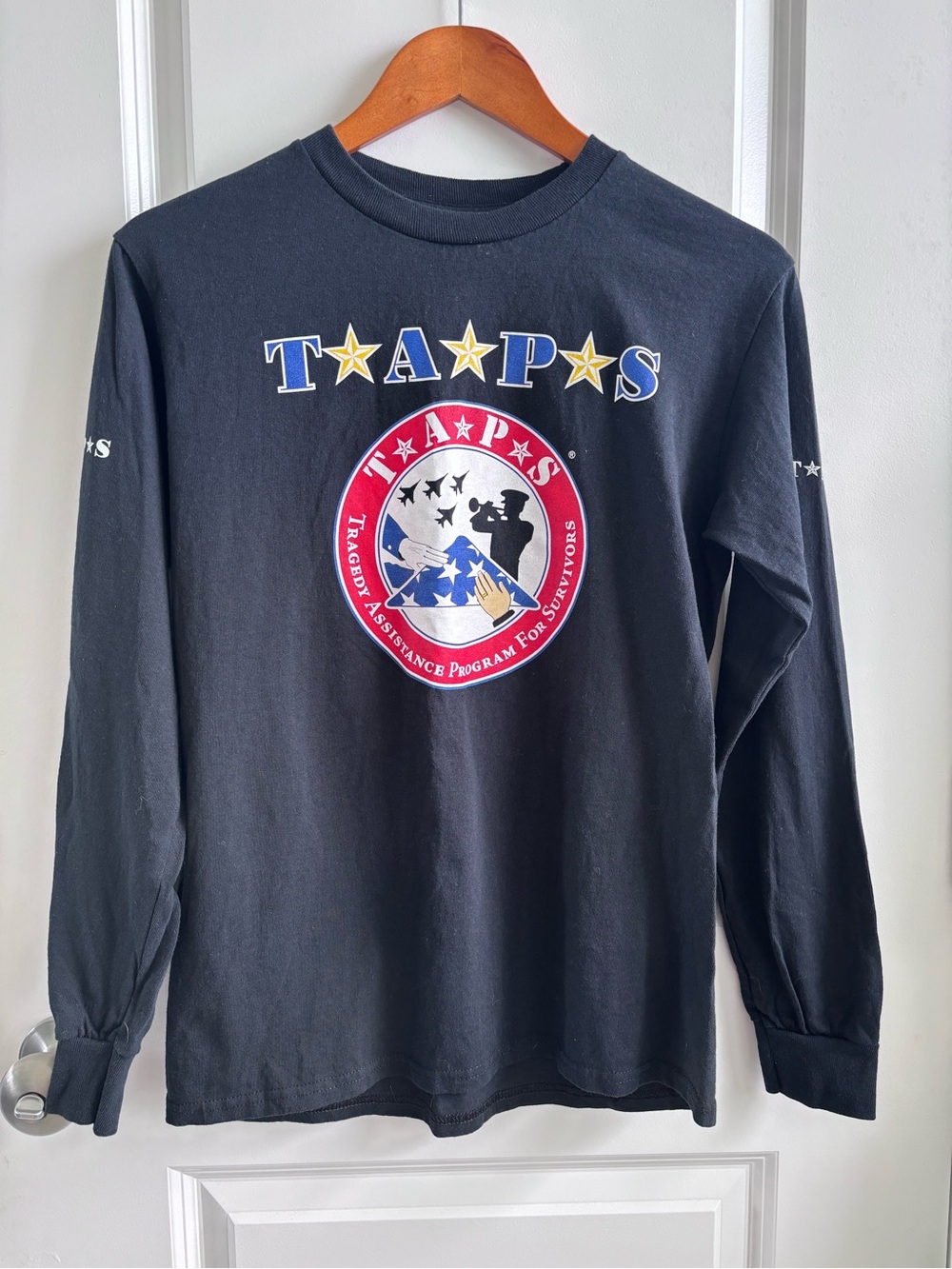 Unisex Gildan Black Long Sleeve Tee with TAPS Graphic